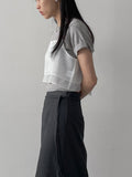 Roll-up Short Sleeve Crop T-Shirt