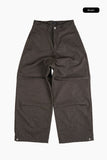 Herringbone pintuck wide pants