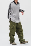 Glossy Shirring Cargo Pants