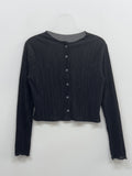 Pleated Crop Cardigan T-shirt