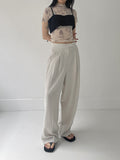 [summer] Modern Linen Two-Tuck Wide Slacks