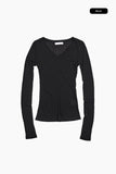 Bagel wool sheer long sleeve