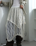 Lace layered skirt