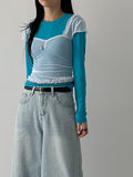 Aqua Tencel Long Sleeve T-Shirt