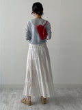 Antique Tiered Flare Long Skirt