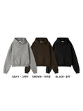 Terry Snap Crop Hoodie