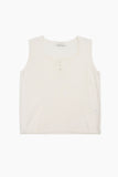 Silk button sleeveless knit top