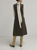 Mychel sleeveless pleated long one piece