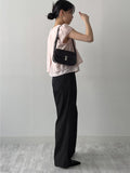 Tencel Semi Wide Denim Slacks