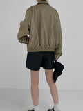 [unisex] Cut suede overfit blouson