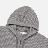 Line knit zip-up