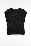Rib lace knit top