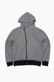 City stripe unbalance hood zip-up
