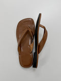 Stitched Leather Flip-flops Slippers