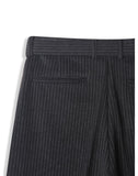 Striped wool wide slacks