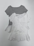 Lace Frill Short Sleeve T-Shirt