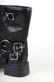 vegan middle buckle boots