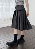 PLEATS FRILL POCKET SKIRT