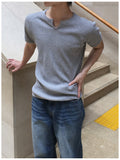 Gipu Slit Waffle Muscle Fit Short Sleeve T-shirt