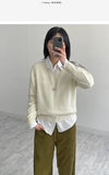 Raccoon V-neck loose-fit knit