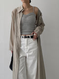Bridget Pintuck See-Through Long Shirt One Piece