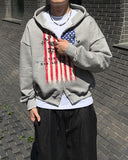 Crop Stars and Stripes Hood Zip-Up
