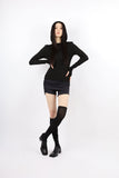 Finger slim hooded top