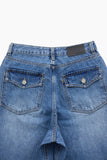 Back pocket flare denim pants