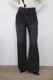 Tone-on tassel black denim