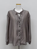 Tony See-through Wrap Balloon Fit Blouse