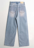 PINK WASHING WIDE DENIM PT