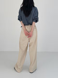 [unisex] Leel Two Tuck Banding Wide Slacks