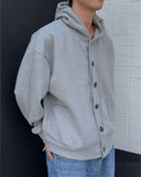 Double Button Hood Zip Up