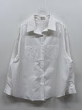 Creme Two-Pocket Cotton Over Fit Shirt
