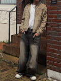 Western crop suede jacket