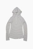 Seasoning stripe hood long sleeve