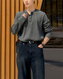 Chrome Henley Neck Long Sleeve