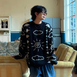 Cloud brush graphic knit
