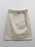 [Belt SET] Stitched Nylon Midi Skirt