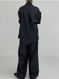 [Long sleeve ver.] Snap washing overfit denim shirt