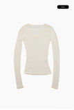 Bagel wool sheer long sleeve