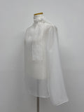 [Tie Set] See-through High Neck Overfit Blouse