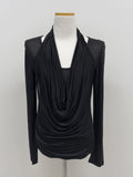 Shirred halterneck layered T-shirt