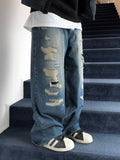 FW Tex Damege Medium Blue Denim PT