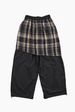 Checker drape layered pants