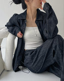 [Setup Available/Unisex] Colin Pintuck Overfit Denim Shirt Jacket