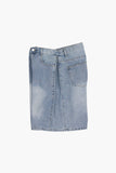 Side fold bermuda denim pants