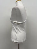 Button One-Shoulder Ribbed Vest
