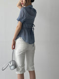 Span incision biker shorts