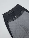 Leather Stripe Wide Slacks